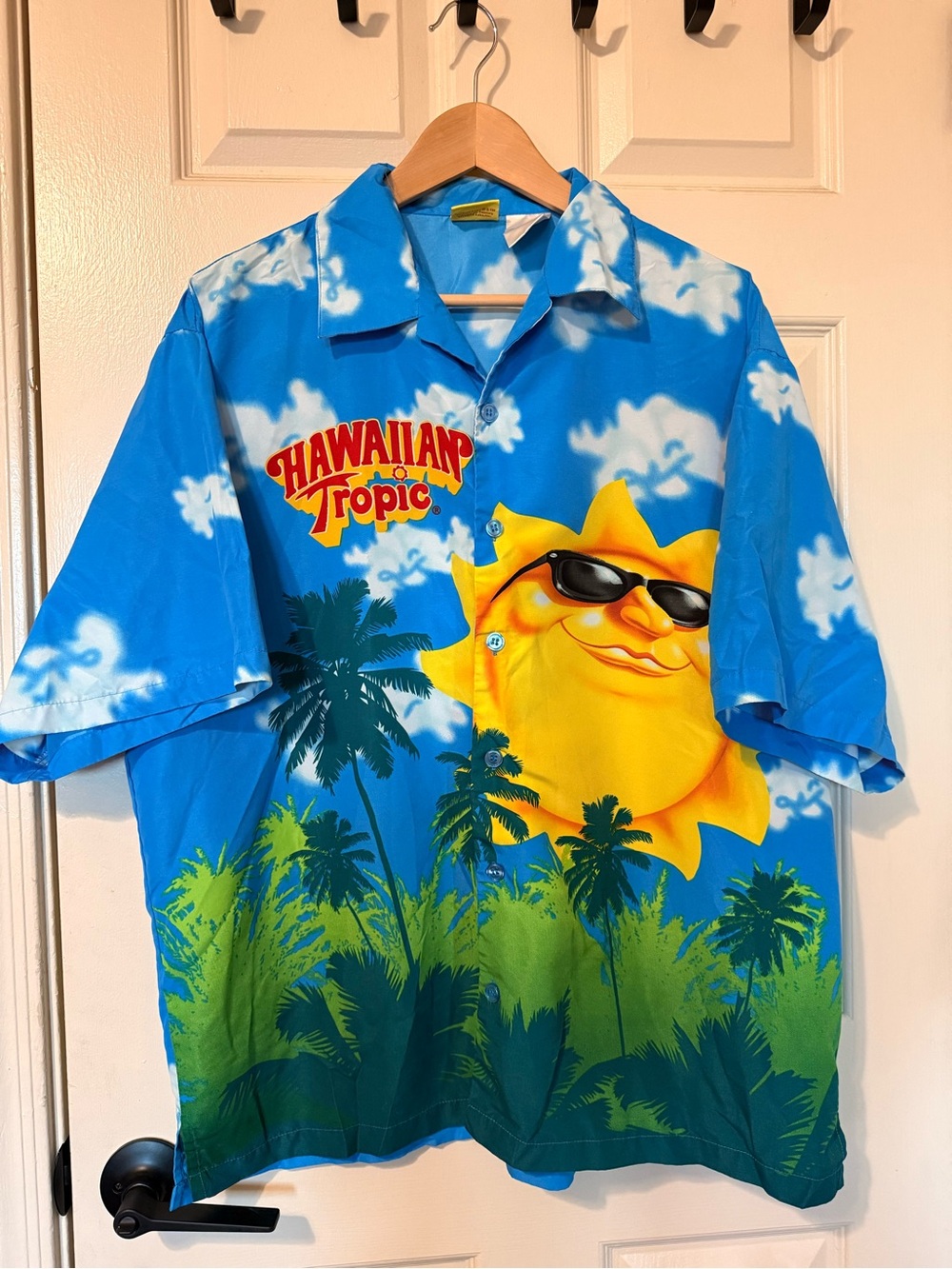 Vintage Hawaiian Tropic Advertising Button Up Men's Camp Shirt XL Rare